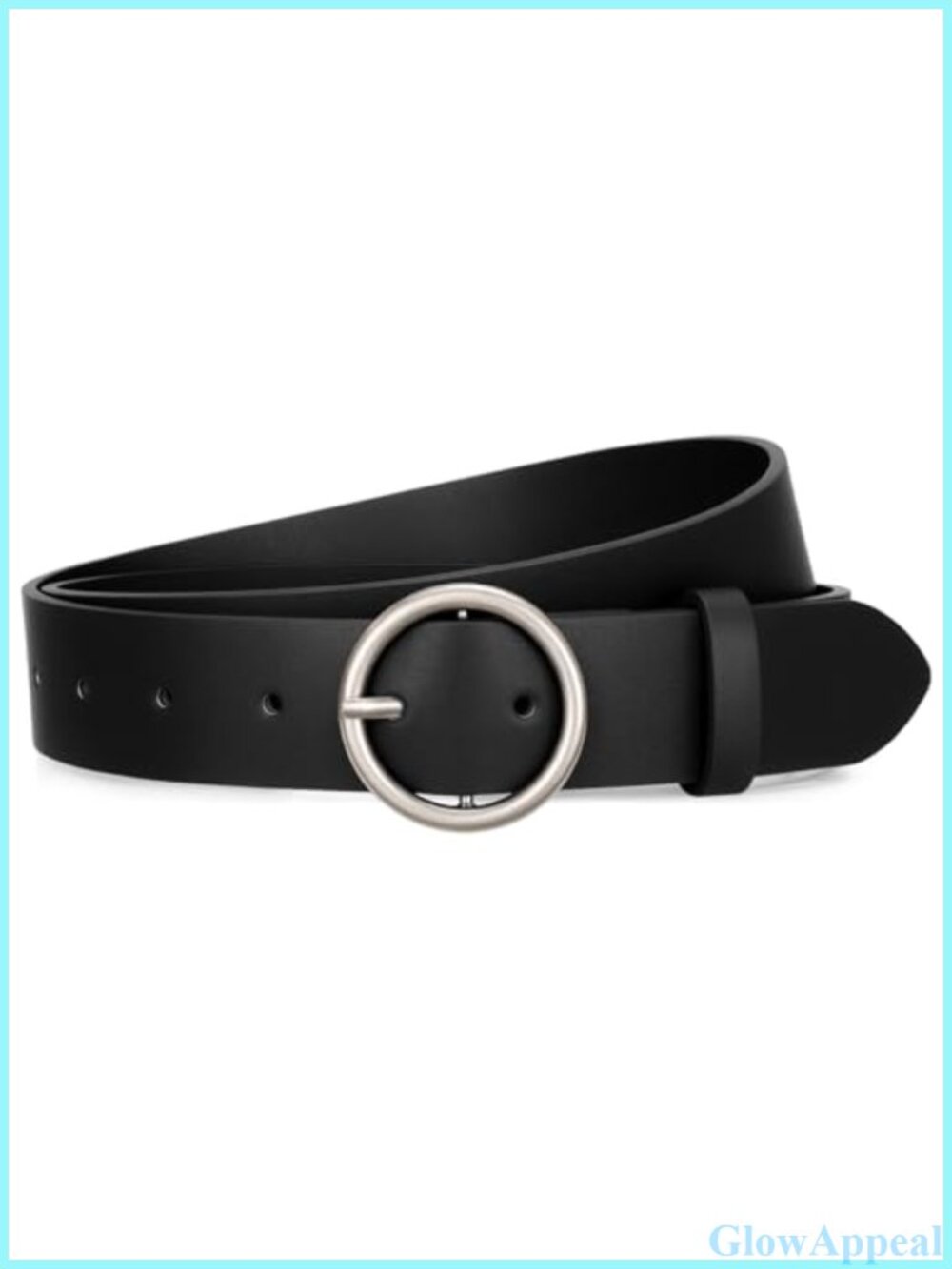 Faux Leather Women's Belt Classic Round Buckle Adjustable Fit